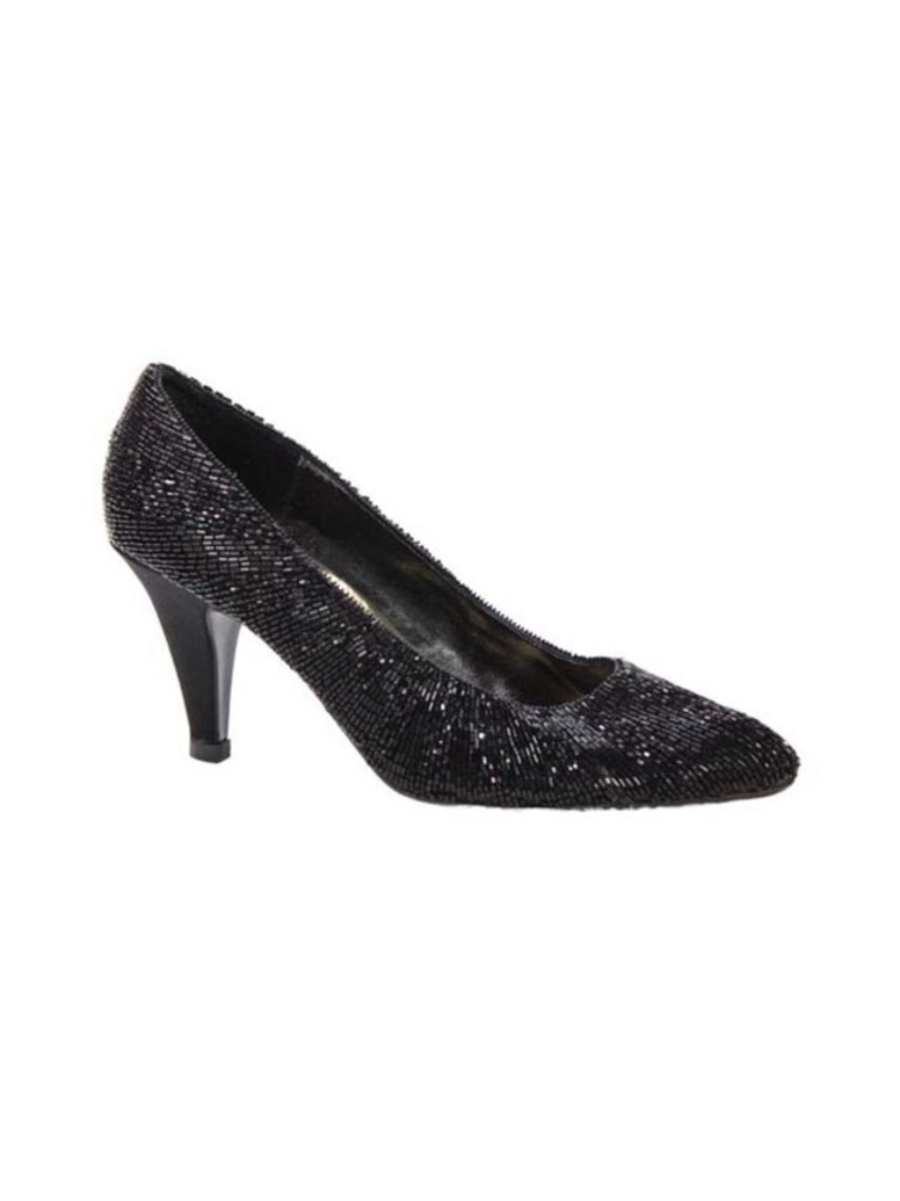 J.Renee Black Sequin Pointed Pump